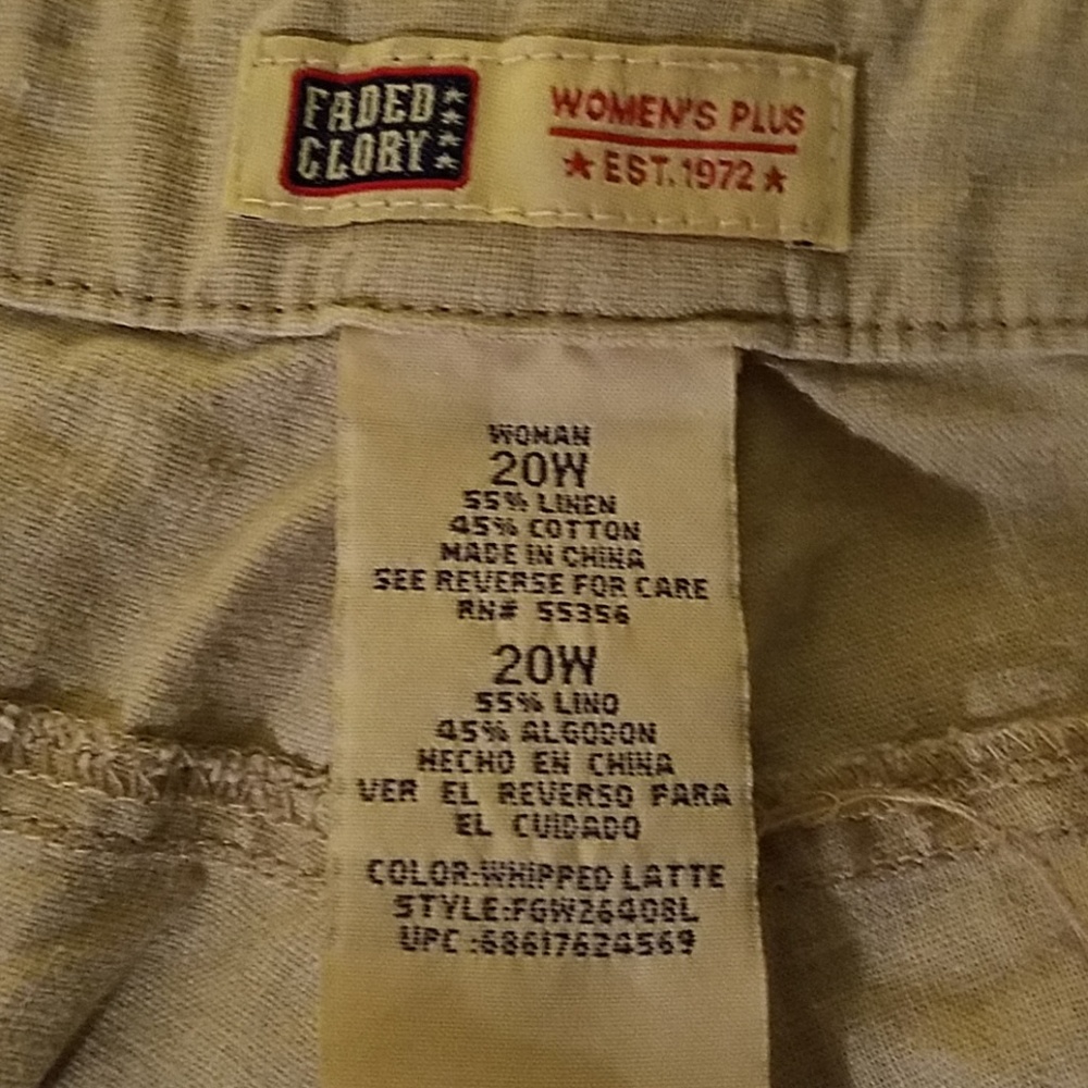 20W Faded Glory Cargo Capri